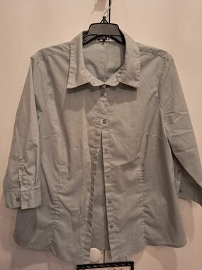 Doublju Light Gray Casual Button-Down Shirt